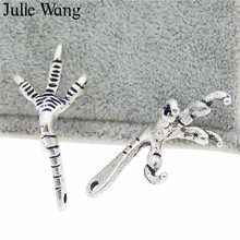 Julie Wang 10PCS Eagle Claw Charms Antique Silver Color Bird Claw Alloy Earrings Bracelet Jewelry Making Pendant Metal Accessory 2024 - buy cheap