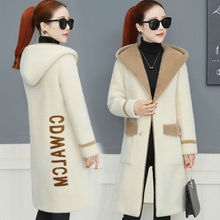 gold velvet autumn and winter new mink fur coat female version of the thick warm hooded long 2024 - buy cheap