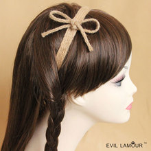 Princess lolita jewelry Hemp rope vintage handmade bow hair band hair rope hair bands tousheng headband 2024 - buy cheap