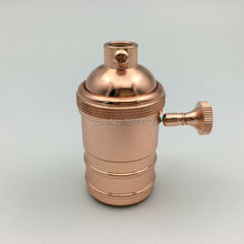 Suporte de lâmpada industrial de cobre vintage, tomada com interruptor e26 e27, soquete de lâmpada edison de latão antigo retro e26 e27
