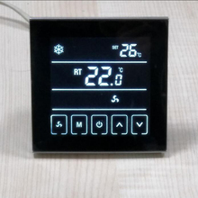 Termostato lcd preto para unidades de ventilador de ar condicionado central, sistema de 2 tubos, controle de temperatura e aquecimento 2024 - compre barato