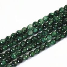 Charms green white natural stone chalcedony jades 4mm 6mm 8mm 10mm 12mm faceted round beads diy beautiful Jewelry B22 2024 - buy cheap