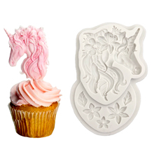 Sugarcraft de silicone para unicórnio, ferramentas de decoração de bolo, fondant, argila, doces, biscoitos, cupcake, confeitaria, molde 2024 - compre barato