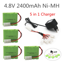 Batería Ni-MH Tamiya de 4,8 V y 2400mAh con cargador 5 en 1 para juguetes de Control remoto, herramienta eléctrica de iluminación, batería de Juguetes RC de grupo AA 2024 - compra barato