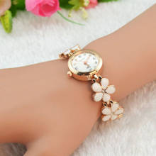 2016 Daisies Flower Rose Gold Bracelet WristWatches Women Rhinestone Wristwatches Girl relojes mujer Bangle Women watch relojes 2024 - buy cheap