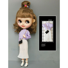 1 Set Handmade Doll Fashionable Suit (Long Sleeve T-Shirt + Dress)  for Blyth, Azone, ob24 Doll Clothes Accessories 2024 - buy cheap