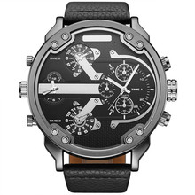 OULM-Reloj de pulsera deportivo para hombre, accesorio masculino de pulsera con diseño de Esfera Grande de doble zona, estilo Casual, de marca Grande, 3548 2024 - compra barato