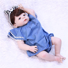 NPKCOLLECTION 55cm Full Silicone Body Reborn Baby Doll Toy Like Real 22inch Newborn Girl Princess Babies Doll Bathe Toy Kid Gift 2024 - buy cheap