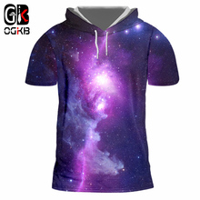 OGKB Summer Top Men's Tshirt Print Purple Galaxy Space 3d T-shirt With Hood Man Hiphop Streetwear Short Sleeve Hoody Tracksuits 2024 - buy cheap
