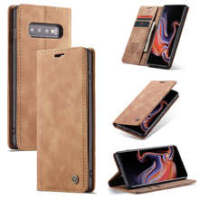 Funda magnética para teléfono móvil Samsung, carcasa de cuero con tapa mate para S8, S9, S10 Plus, S10e, Note 10 Plus, A70, A50, S7 Edge, A30 2024 - compra barato