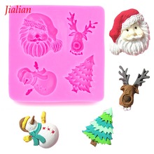 Christmas tree snowman Shaped food grade fondant silicone mould confectionery accessories cake decoration Baking tools  FT-0006 2024 - buy cheap