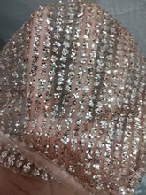 5yardsrose gold mesh glitter lace fabric JRB-19190 for india african wedding /evening dress 2024 - buy cheap