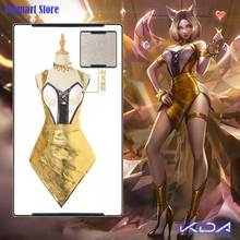 Game LOL K/DA Ahri Cosplay Costume Golden Girls Battle Uniform For Women Halloween Party Suit 2019 New 2024 - buy cheap