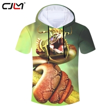 CJLM-camisetas con capucha de serpiente para hombre, camisa informal con casco, 3D, venta al por mayor, envío directo, verano, China, 2019 2024 - compra barato