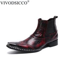 Nova bota masculina de couro liso artesanal, luxo, vestido estiloso, tornozelo de bico fino, sapatos masculinos 2024 - compre barato