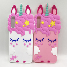 Cute 3D Unicorn Case on For Coque Samsung Galaxy A7 2018 Case Silicon Soft Phone Cover For Samsung A 7 2018 A750F A750 SM-A750F 2024 - buy cheap