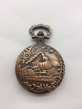 Tren Vintage encantador bronce cuarzo reloj de bolsillo regalo 2024 - compra barato