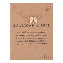 Simple Guardian Angel Fashion Necklaces Women Gold Color Angel Wings Chain Pendant Necklace  Gifts With Card 2024 - buy cheap