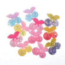 50pcs Clear Colorful Resin Cherry Decoration Crafts Flatback Cabochon Embellishments For Scrapbooking Diy Accessories 2024 - buy cheap