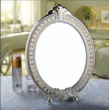 European style desktop mirror embossed jewelry pearl-inlayed espelho decorative metal frame table decorative mirrors 336A 2024 - buy cheap