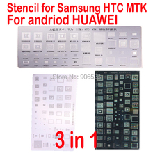 free shipping 3pcs universal BGA Stencils for Samsung HTC Huawei Android MTK Directly Heated BGA Reballing Stencils Kit 2024 - buy cheap
