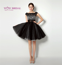 Wowbridal 2021 nova cristal pavão formal curto preto vestido de baile rendas até voltar vestidos elegantes robe de soiree 22252 2024 - compre barato