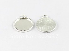 FREE SHIPPING 50PCS 0.75" Silver plated Cabochon Settings Pendant Trays picture frame Round Charms A15019SP 2024 - buy cheap