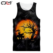 CJLM Horrible Halloween Men's Big Size 6Xl TankTop 3D Printed Pumpkin House Man Fashion Vest Best Selling Tank Top 5XL 2024 - buy cheap