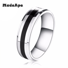 MadApe Titanium Stainless Steel Rings 6mm Big Size 5-13# For Women Polishing Cool Black Fashion Jewelry Wholesale 2024 - buy cheap