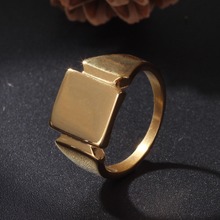 Soulmen ouro cor alta polido quadrado punk 316l anéis de aço inoxidável para feminino masculino anéis de dedo acessórios jóias 2024 - compre barato