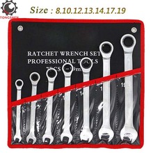 7Pcs 8-19mm Ratcheting Combination Ratcheting wrench Spanner Hand Tool A Set of Key Torque Gear Socket Universal Tools 2024 - buy cheap