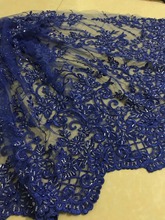 J-496 pretty 3d flower net lace french beaded lace embroidered tulle lace fabric 2024 - buy cheap