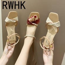 RWHK 2019 new spring wild sandals fashion sandals female summer suede round with a word buckle with open toe Roman shoes B028 2024 - buy cheap