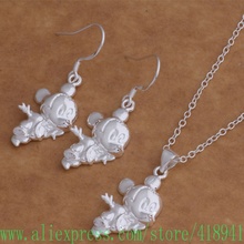 Conjuntos de joyas chapadas en plata, pendientes 013 + collar 016 /dwtamoaa axvajpca AS017 2024 - compra barato