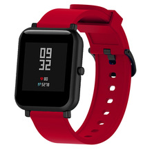 Силиконовый спортивный ремешок для смарт-часов Xiaomi Huami Amazfit Bip Mi Pace Lite, 20 мм, сменный Браслет, смарт-аксессуары, черный 2024 - купить недорого