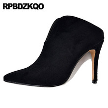 Ladies Extreme Pumps Pointed Toe Big Size Ultra Catwalk High Heels Suede Scarpin Mules Slipper 3 Inch Italian Ankle Boots Shoes 2024 - buy cheap