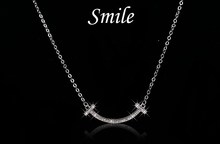 Simple Sweet Student Accessories 925 Silver Crystal From Swarovskis Smiley Face Short Clavicle Necklace Fit Women and female 2024 - buy cheap