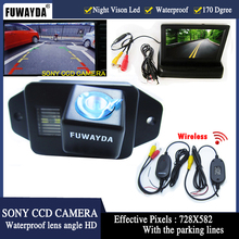 Fuwayda-câmera de monitoramento veicular com tela lcd colorida, vídeo dobrável, 4.3 polegadas, + câmera de estacionamento com visão traseira para toyota land cruiser ré 2024 - compre barato