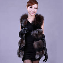 fox fur rabbit fur patchwork outerwear women's sleeveless natrual fox fur vest Luxurious fur coat free shipping  T0352 2024 - buy cheap