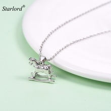 Carousel Horse Necklace 925 Sterling Silver Women/Girls Jewelry Merry Go Round Horse Charm Necklace Gift For Her P6227B 2024 - buy cheap