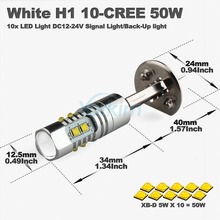 Par De lámparas H1 Ou H3, 10 LED Cree Chips 50w, Frete Gratis 2024 - compra barato