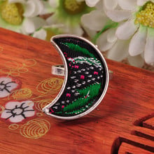 Folk style jewelry creative personality fashion ring Miao silver moon ring 2024 - buy cheap