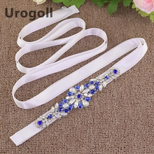 Women Fashion Luxury Handmade Colored Rhinestone Belt Bridal Wedding Belts Flower Satin Ribbon Belt For Formal Dress 2024 - buy cheap