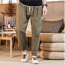 Брюки-султанки мужские из 2020 хлопка и льна, повседневные джоггеры, брюки для фитнеса, в традиционном китайском стиле, размеры M-5XL 2024 - купить недорого