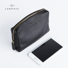 Lanspace carteira de couro masculina, fashion porta-moedas, bolsa de mão de marca famosa 2024 - compre barato