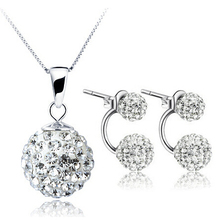 Fashion White   Set 100% Silver 925 Sterling Silver Jewelry Sets for Women  Necklace + Earring Solid Silver 2024 - buy cheap