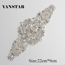 YANSTAR Wholesale 5PCS Opals Bridal belt Hand Beaded Sewing Crystal Rhinestone Applique Iron On For Wedding Dresses Belt YS958 2024 - buy cheap