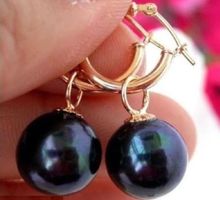 HOT PERFEITO ROND 10-11 MM TAHITIAN BLACK PEARL BRINCO 14 k/20 OURO MACIÇO 2024 - compre barato