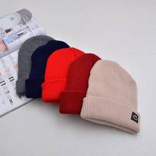 New Korea Fashion Women Autumn Winter Cap Solid Color Cartoon Cotton Knitted Skuilles Beanies For Boys Girls Warm Casual Hat 2024 - buy cheap