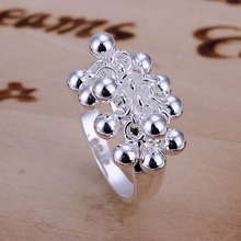 R016 кольцо из стерлингового серебра 925 пробы с виноградными бусинами для женщин и мужчин, подарок, серебряные ювелирные изделия, кольца на палец 2024 - купить недорого